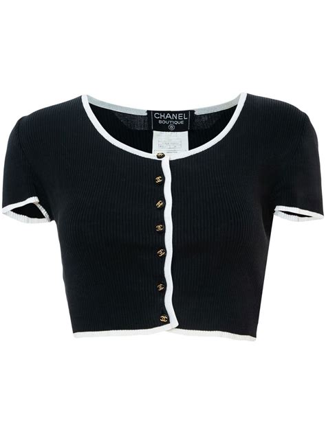 chanel cropped|pre owned chanel tops.